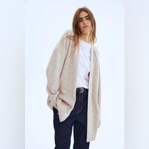 NWT H&M Duster Cardigan, Light Beige, Size Medium